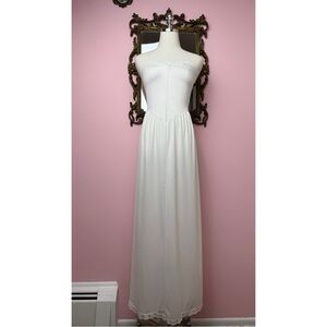 Vintage Vanity Fair White Strapless Fitted Bodice Princess Lingerie Slip 36 LL